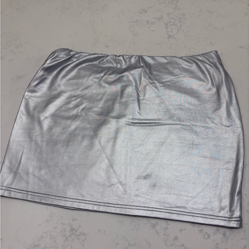 Silver Metallic Women's Skirt